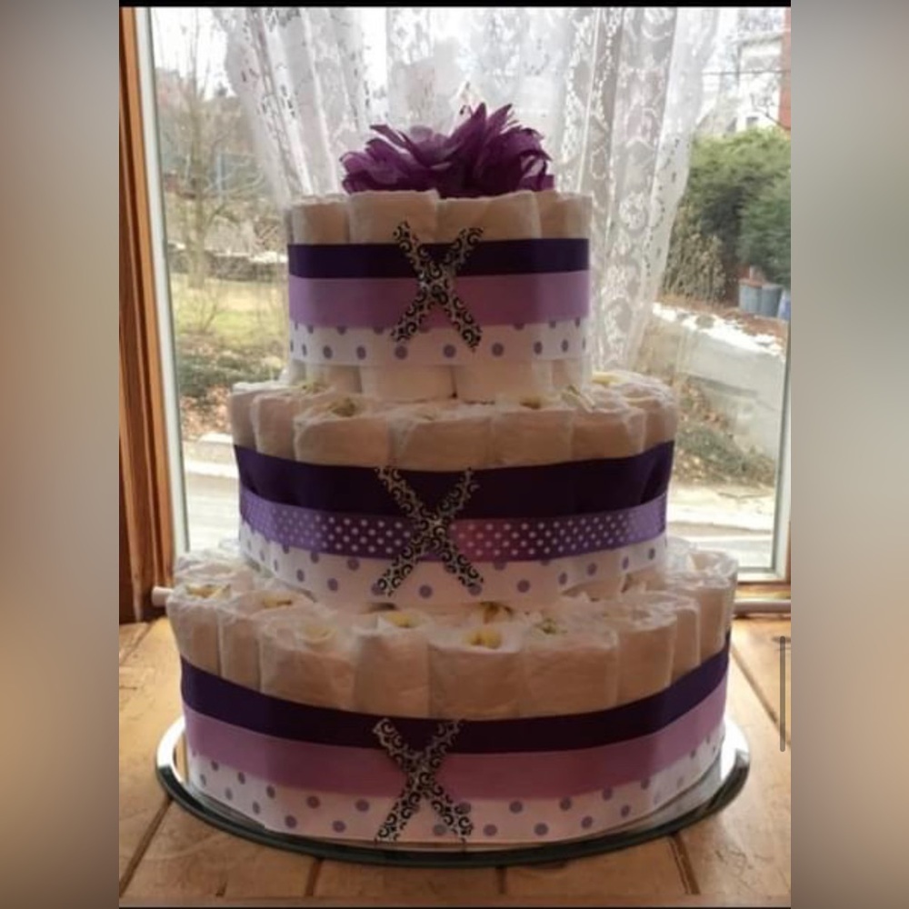 Diaper cakes made to order.